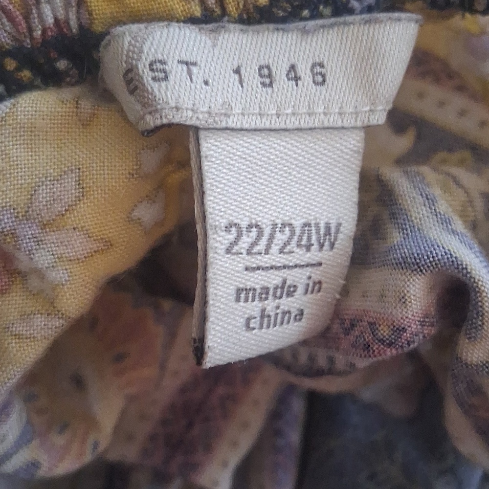 Bohemian Floral Patchwork Blouse – Yellow & Blue, Cato 22W/24W - Picture 4 of 6